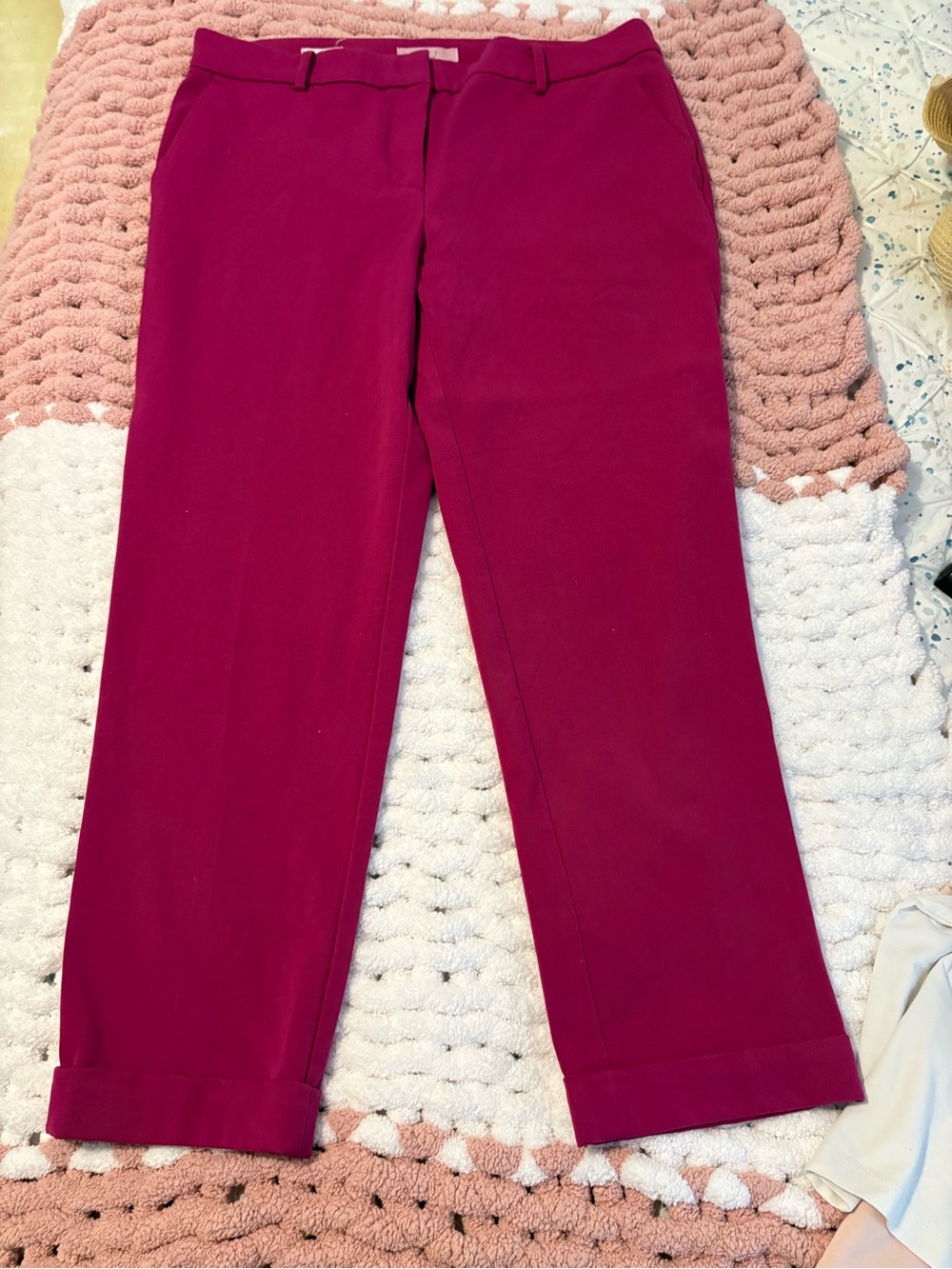 LOFT Women Fuchsia Stretch Chinos